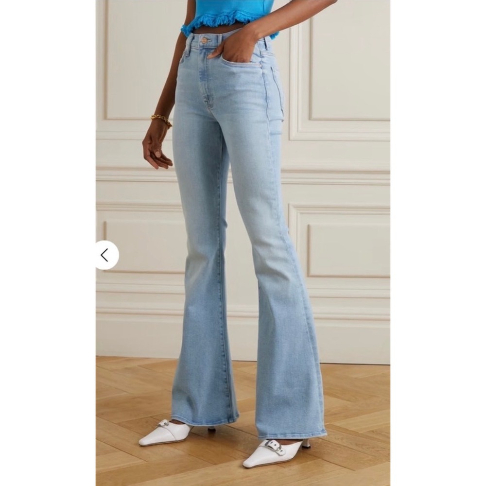 Mother The Super Cruiser Double Heel Flare Jeans Light Blue Sexico‎ Mexico 27